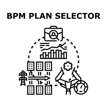 Business process management plan selecting strategy concept Stock Illustration
