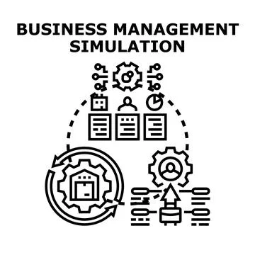Business process management simulation planning and analysis Stock Illustration