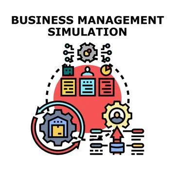 Business process management simulation planning and analysis Stock Illustration