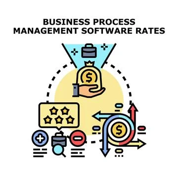 Business process management software rates optimization Stockillustratie