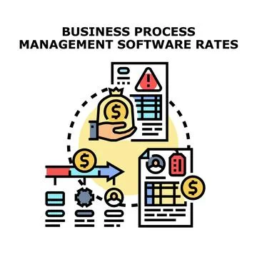 Business process management software rates concept Ilustração Stock