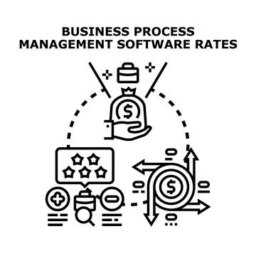 Business process management software rates optimization Stock Illustration