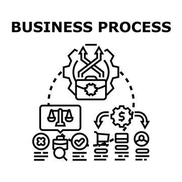 Business process management system strategy development イラスト素材