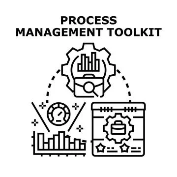 Business process management toolkit concept illustrating project planning. Sc Stock Illustration