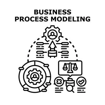 Business process modeling optimizing workflow development Stock Illustration