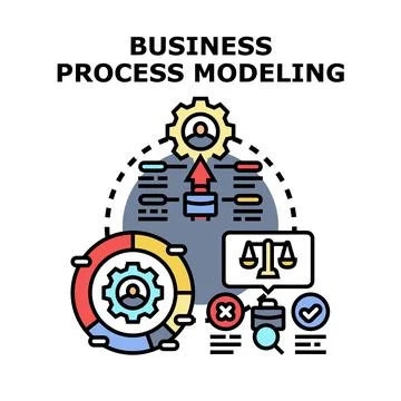 Business process modeling optimizing workflow development Stock Illustration