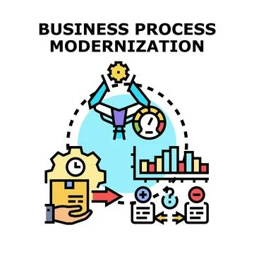 Business process modernization vector concept illustration Stock Illustration