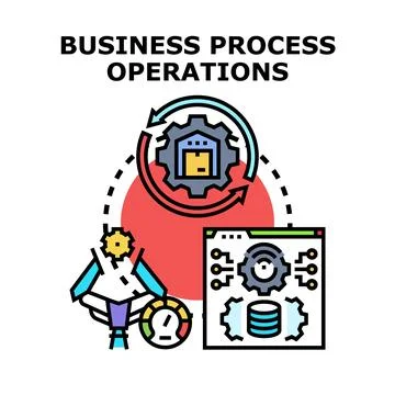 Business process operations optimizing workflow automation and logistics Illustrazione stock