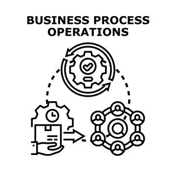 Business process operations workflow optimizing team collaboration Stock Illustration
