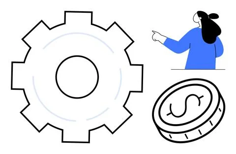 Business Process Optimization with Analytics and Financial Growth Illustrazione stock