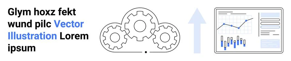 Business Process Optimization and Data Visualization with Gear and Chart Co.. Illustrazione stock