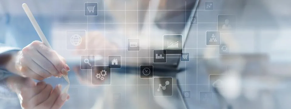 Business Process Optimization and Digital Transformation: Automation and Conn Stock Photos