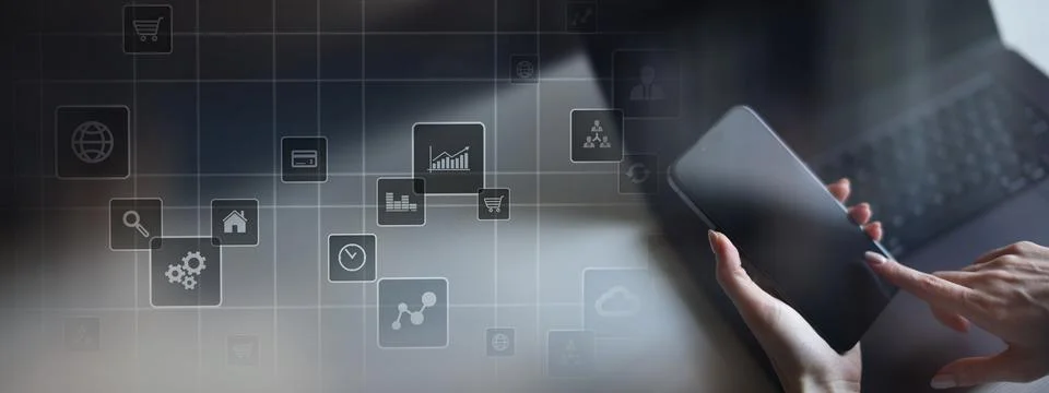 Business Process Optimization and Digital Transformation: Automation and Conn Stock Photos