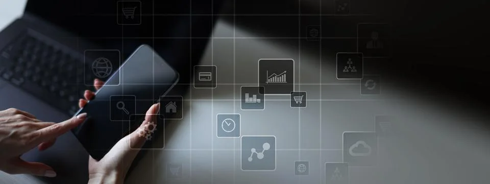 Business Process Optimization and Digital Transformation: Automation and Conn Stock Photos