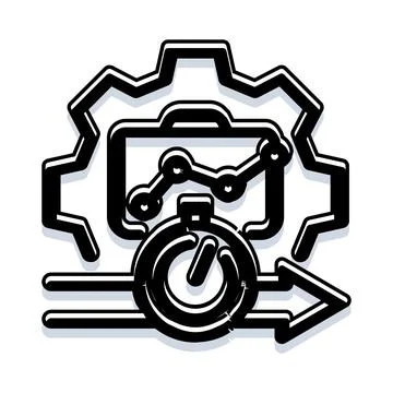Business process optimization and efficiency management icon 스톡 일러스트