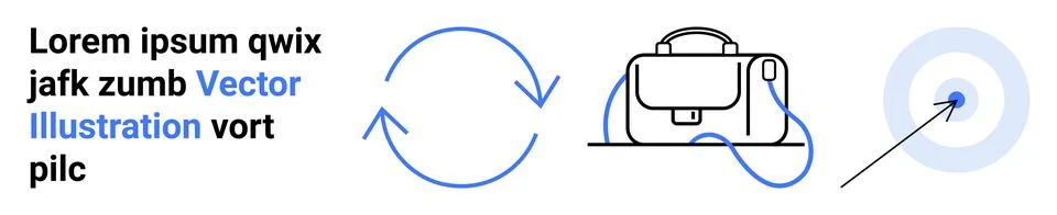 Business Process Optimization with Backpack, Circular Arrows, and Target Stock Illustration
