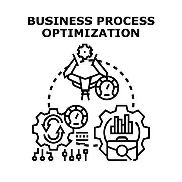 Business process optimization concept with gears and data analytics Stock Illustration