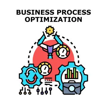 Business process optimization concept with gears and data analytics Stock Illustration
