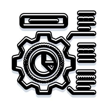 Business process optimization with data analysis icon Illustrazione stock