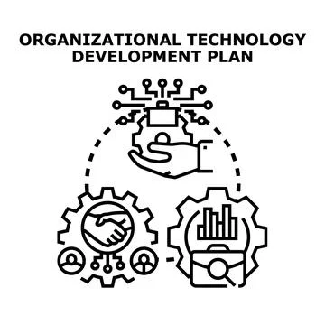 Business process optimization developing technology plan icon Stock Illustration