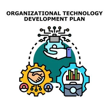 Business process optimization developing technology plan icon Stock Illustration
