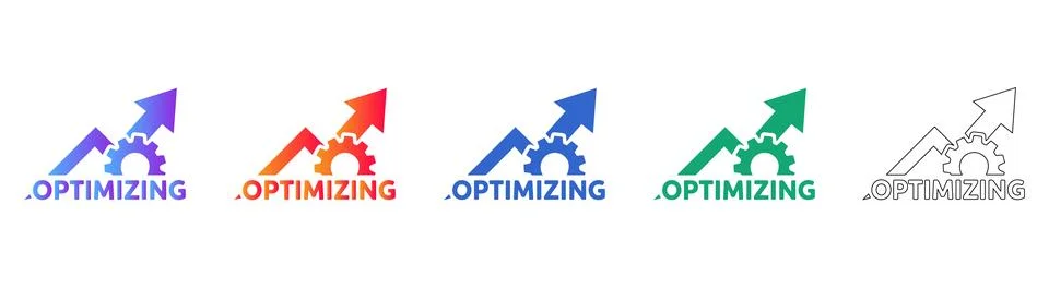 Business Process Optimization Icon Set Illustrazione stock