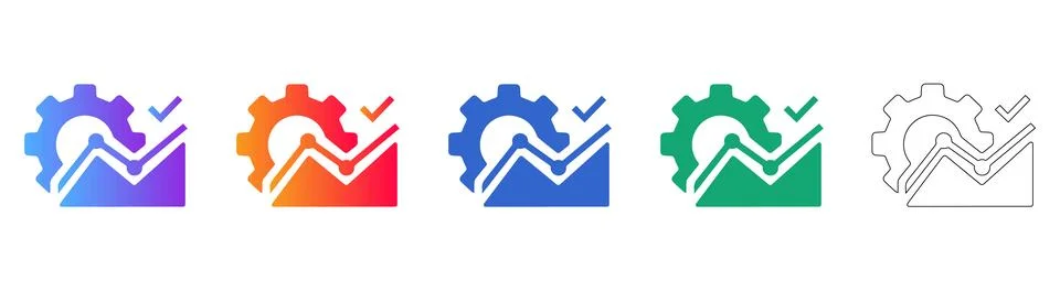 Business Process Optimization Icons イラスト素材