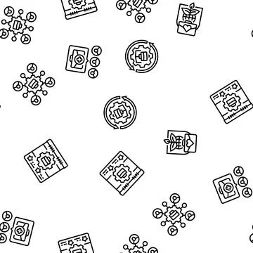 Business process optimization seamless pattern vector Stock Illustration