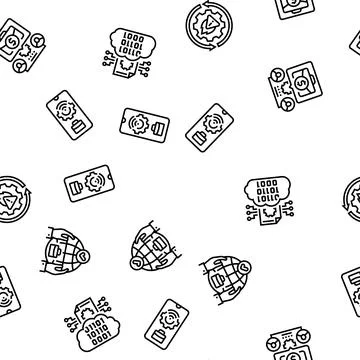 Business process optimization seamless pattern vector Illustrazione stock