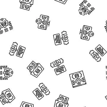 Business process optimization seamless pattern vector Illustrazione stock