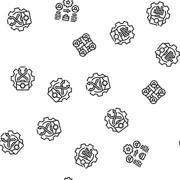 Business process optimization seamless pattern vector Illustrazione stock