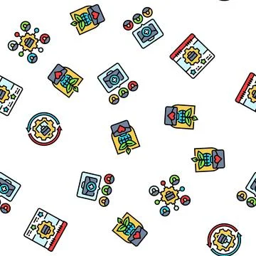 Business process optimization seamless pattern vector Illustrazione stock