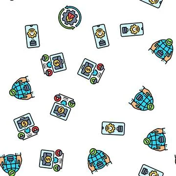 Business process optimization seamless pattern vector 库存插图