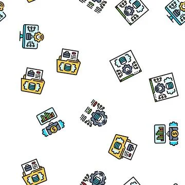 Business process optimization seamless pattern vector Illustrazione stock