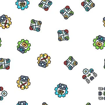 Business process optimization seamless pattern vector Stock Illustration