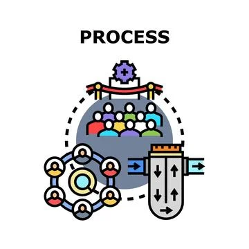 Business process optimization workflow and teamwork concept Stock Illustration