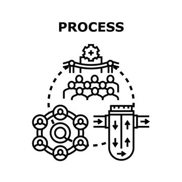 Business process optimization workflow and teamwork concept Stock Illustration
