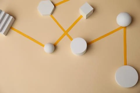 Business process organization and optimization. Scheme with geometric figur.. 스톡 사진