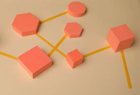 Business process organization and optimization. Scheme with geometric figur.. Stock Photos