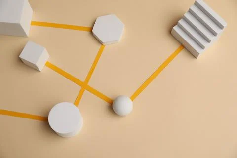Business process organization and optimization. Scheme with geometric figur.. 스톡 사진