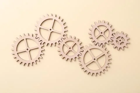 Business process organization and optimization. Scheme with wooden figures .. 스톡 사진