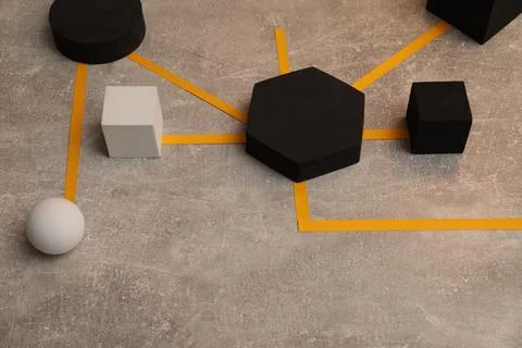 Business process organization and optimization. Scheme with geometric figur.. 스톡 사진