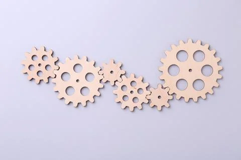 Business process organization and optimization. Scheme with wooden figures .. Stock Photos