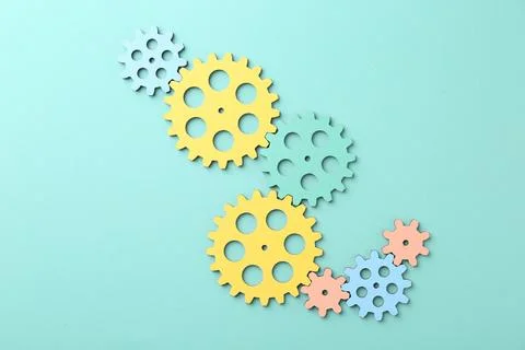 Business process organization and optimization. Scheme with colorful figure.. 스톡 사진