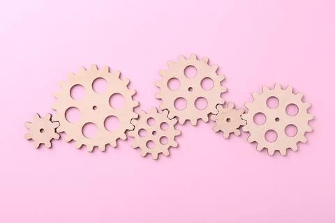 Business process organization and optimization. Scheme with wooden figures .. Stock Photos