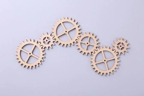 Business process organization and optimization. Scheme with wooden figures .. Stock Photos
