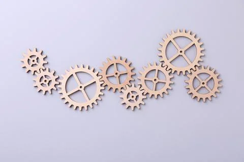 Business process organization and optimization. Scheme with wooden figures .. Stock Photos