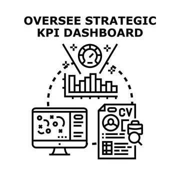 Business process overseeing strategic key performance indicators Stock Illustration
