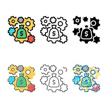 Business process pack color icon vector イラスト素材