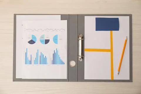 Business process planning and optimization. Document with different types o.. Stock Photos